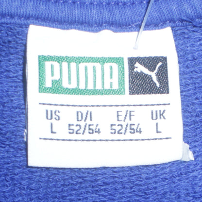 Puma Mens Blue Crew Neck Logo Pullover Sweatshirt Size L