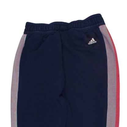 Adidas Men's Blue Sweatpants S Regular Fit Tapered Fleece