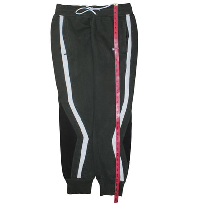 Puma Men's Black Jogger Trousers L Fleece Lined Stripe Logo
