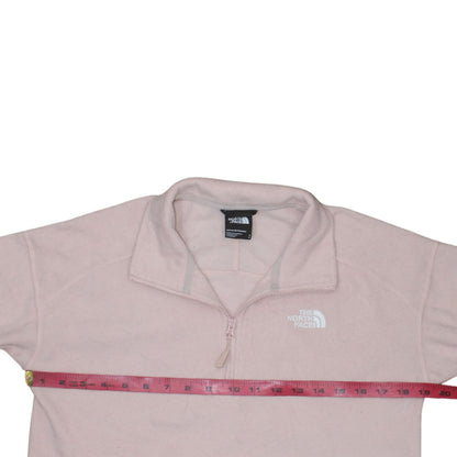 The North Face Women Pink Fleece Pullover Sweatshirt Small 1/4 Zip