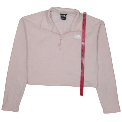 The North Face Women Pink Fleece Pullover Sweatshirt Small 1/4 Zip