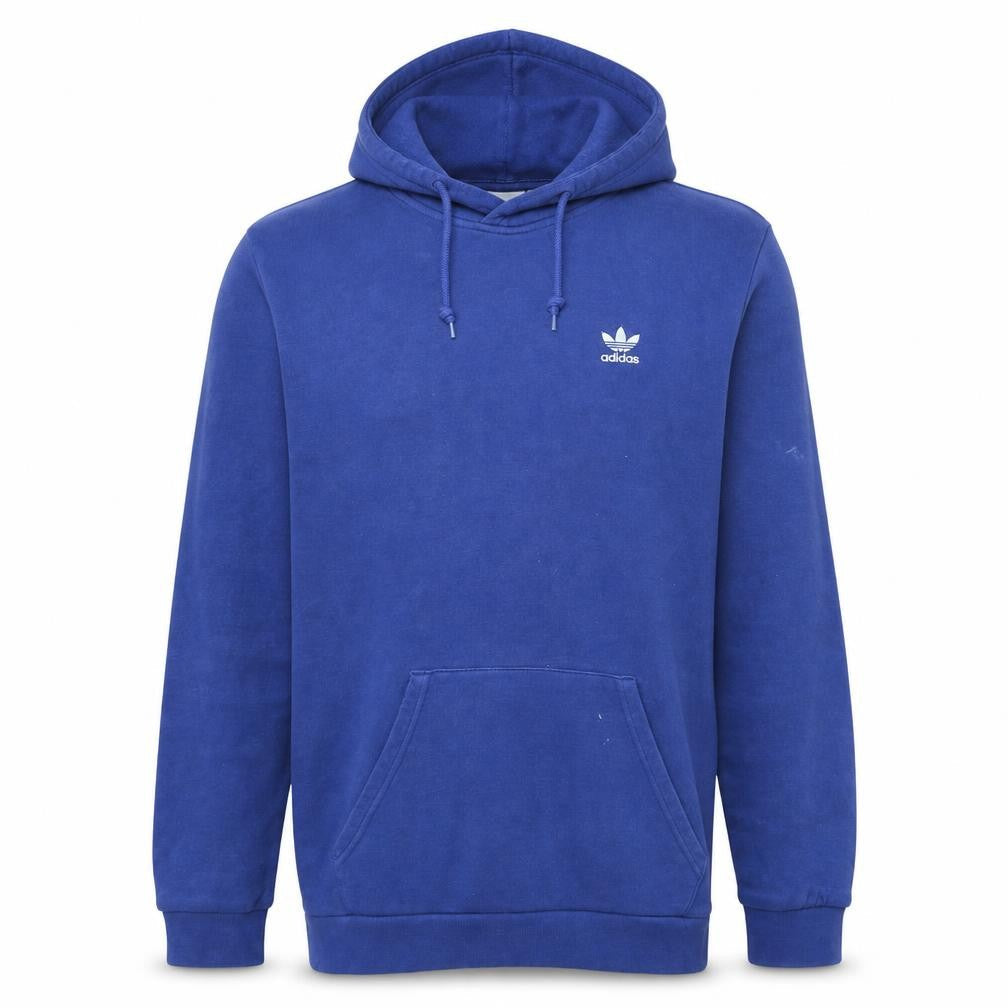 Front view of Adidas men’s blue pullover hoodie sweatshirt m regular fit