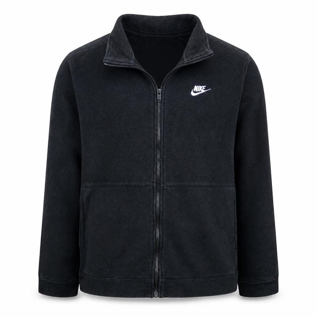 Front view of Nike Men's Black XL Full Zip Fleece Sweatshirt Jacket