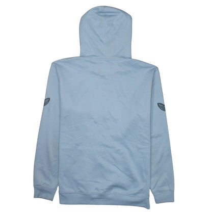 Adidas Mens Blue Pullover Hoodie Medium Logo Graphic Sweatshirt