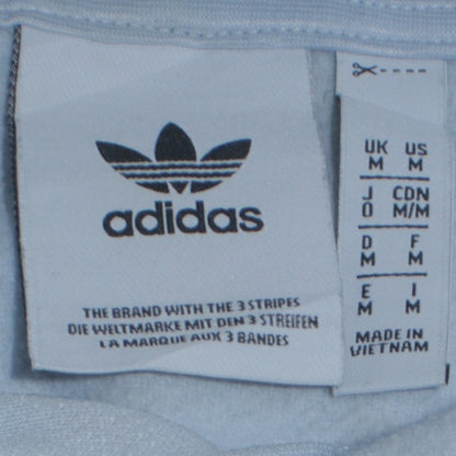 Adidas Mens Blue Pullover Hoodie Medium Logo Graphic Sweatshirt