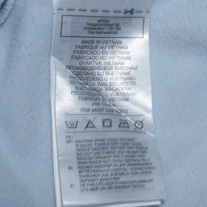 Adidas Mens Blue Pullover Hoodie Medium Logo Graphic Sweatshirt
