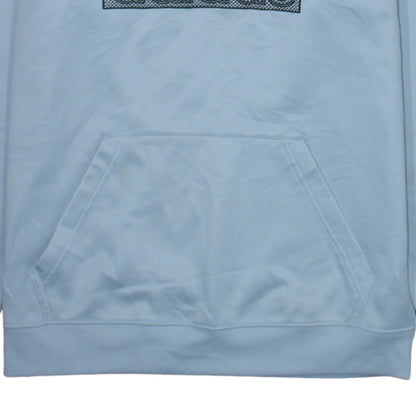 Adidas Mens Blue Pullover Hoodie Medium Logo Graphic Sweatshirt