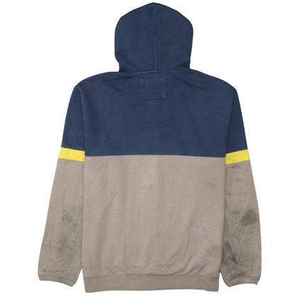 Quiksilver Men’s Blue Brown Full Zip Hoodie XL Fleece Lined