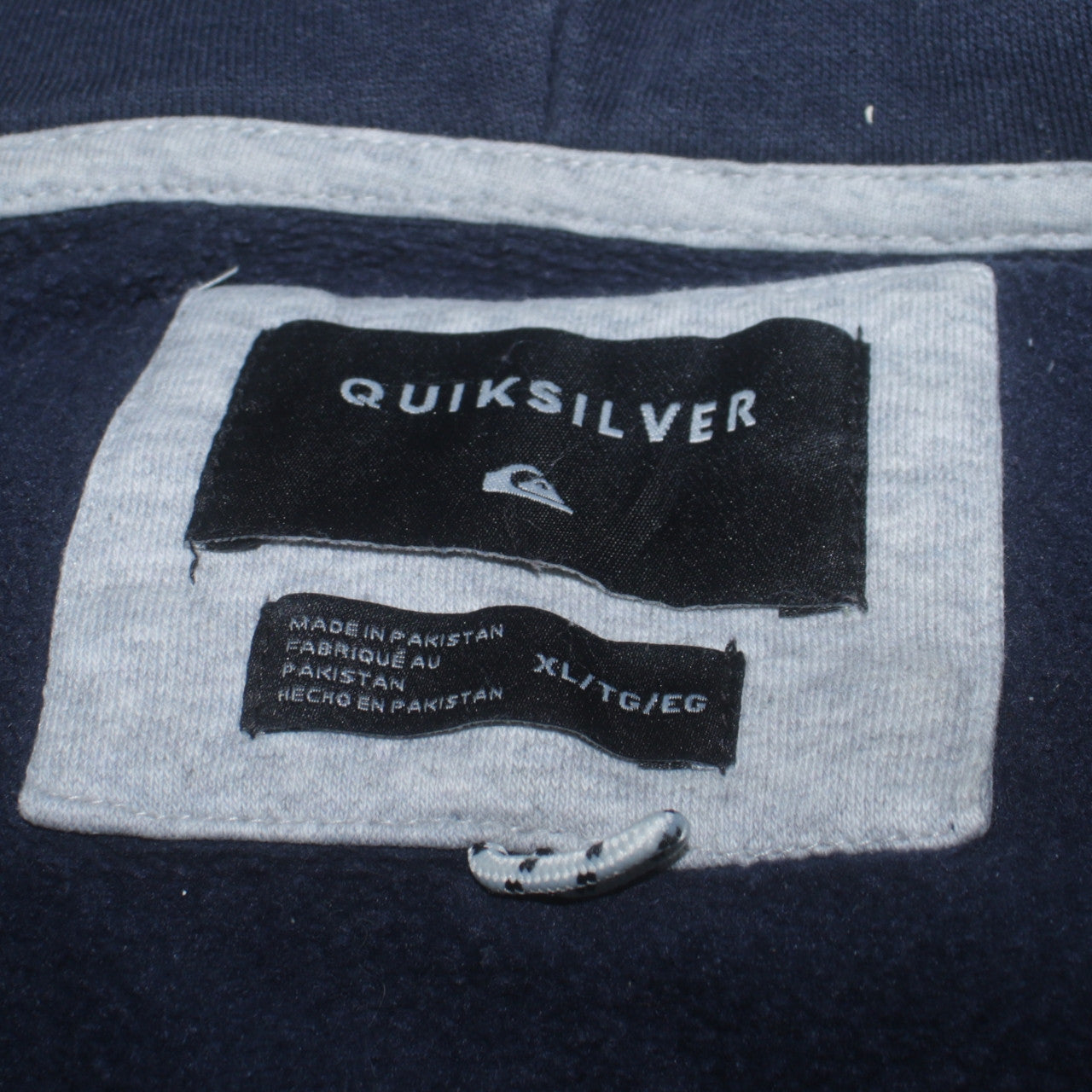 Quiksilver Men’s Blue Brown Full Zip Hoodie XL Fleece Lined