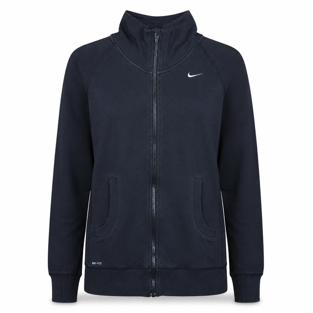 Front view of Nike Women’s Black Medium Full Zip Dri-FIT Hoodie Sweatshirt