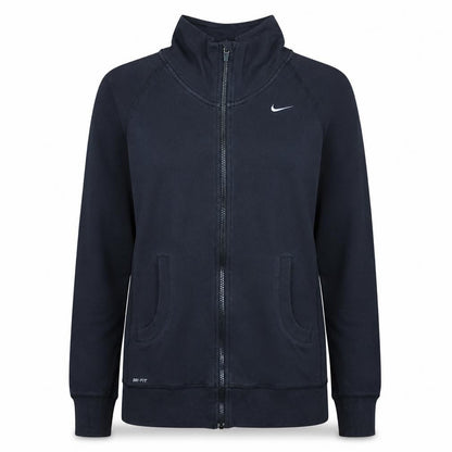Front view of Nike Women’s Black Medium Full Zip Dri-FIT Hoodie Sweatshirt
