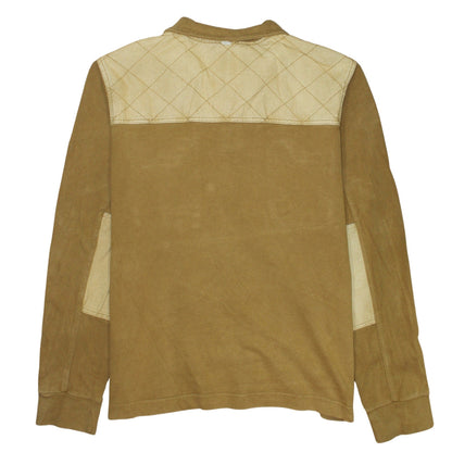 Timberland Earthkeepers Men’s Brown XL Henley Sweatshirt Quilted Shoulder