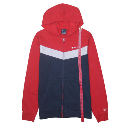 Champion Boys Red Blue Colourblock Full Zip Hoodie Size 15-16 Years