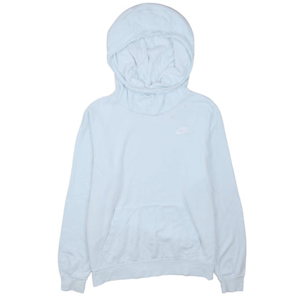 Nike Womens Blue Pullover Hoodie Medium Casual Lined Cotton Blend