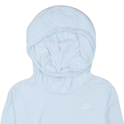 Nike Womens Blue Pullover Hoodie Medium Casual Lined Cotton Blend