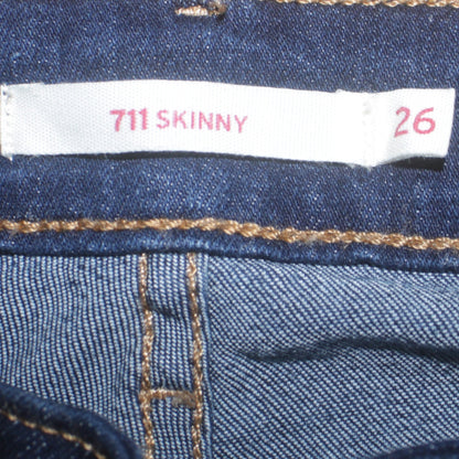 Levi's Women's Blue 711 Skinny Jeans Size 26 Mid Rise Denim