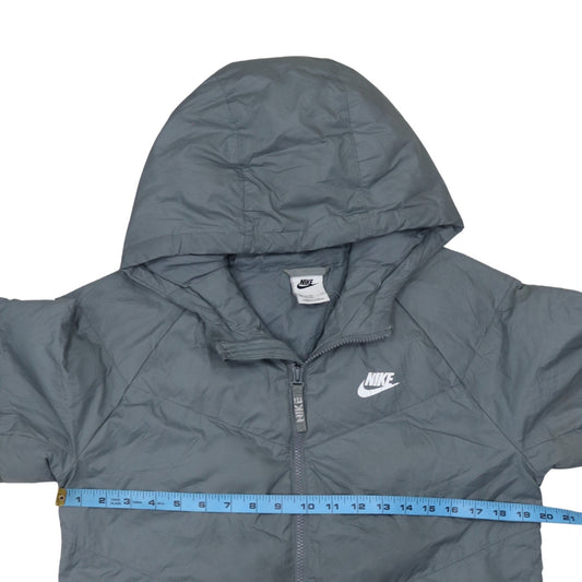 Nike Men's Grey Hooded Puffer Jacket XL Regular Fit