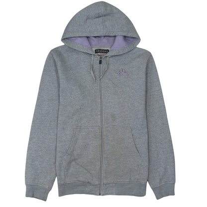 Kappa Men’s Grey Full Zip Hoodie Large Embroidered Logo Sportswear