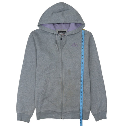 Kappa Men’s Grey Full Zip Hoodie Large Embroidered Logo Sportswear