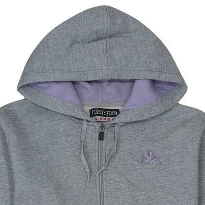 Kappa Men’s Grey Full Zip Hoodie Large Embroidered Logo Sportswear