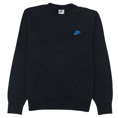 Nike Men's Black Crew Neck Fleece Sweatshirt Small Regular Fit