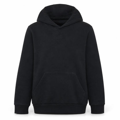 Front view of Adidas boys’ black pullover hoodie -, size 13-14, years cotton blend