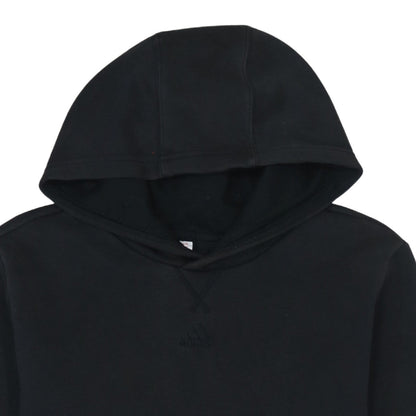 Adidas Boys Black Pullover Hoodie - Size 13-14 Years Cotton Blend