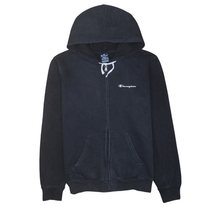 Champion Men's Black Small Full Zip Hoodie Fleece Sweatshirt
