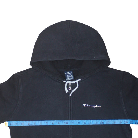 Champion Men's Black Small Full Zip Hoodie Fleece Sweatshirt