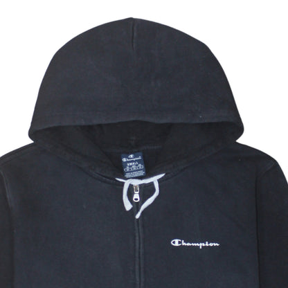 Champion Men's Black Small Full Zip Hoodie Fleece Sweatshirt