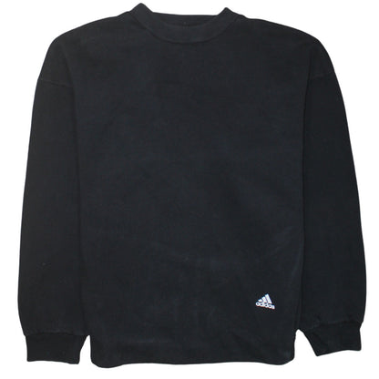 Adidas Womens Black Medium Pullover Sweatshirt Graphic Print