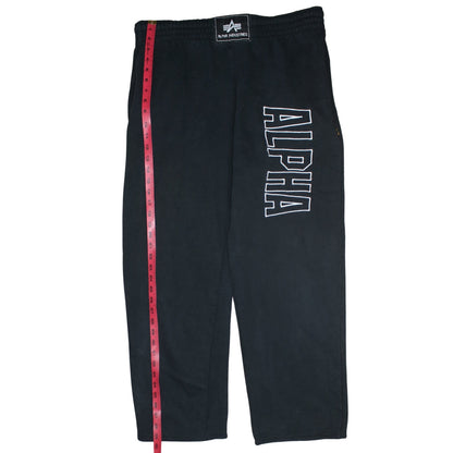 Alpha Industries Men's Black Sweatpants Medium Fleece Logo Joggers