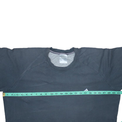 Adidas Men Grey Crew Neck Short Sleeve Cotton Sports T-Shirt L