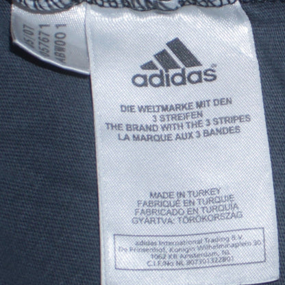 Adidas Men Grey Crew Neck Short Sleeve Cotton Sports T-Shirt L