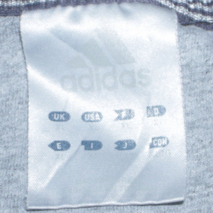 Adidas Men Grey Crew Neck Short Sleeve Cotton Sports T-Shirt L