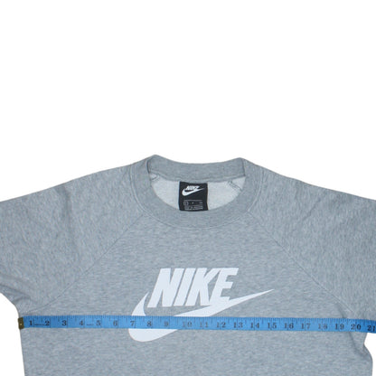 Nike Women’s Grey Small Pullover Sweatshirt Crew Neck Logo Print