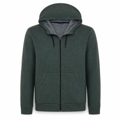 Front view of Nike Men's Green Dri-FIT Full Zip Hoodie, size M, Lightweight Sportswear
