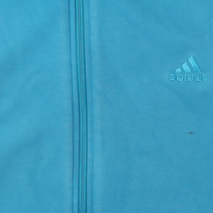 Adidas Women Blue Full Zip Sweatshirt Size 12 Essentials Performance