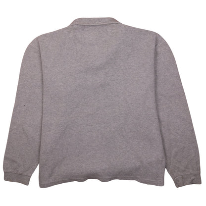 Chaps Men's Grey 1/4 Zip Cotton Sweatshirt Size L Regular Fit