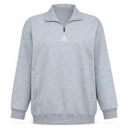 Adidas Women Grey Small 1/4 Zip Sweatshirt Pullover Classic Fit
