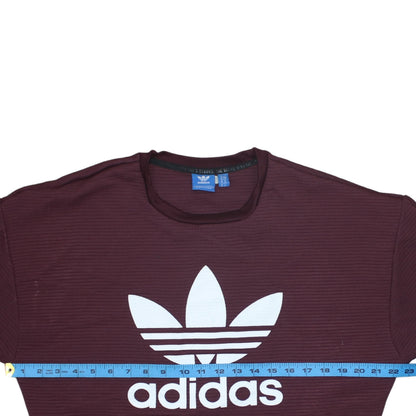 Adidas Womens Burgundy Crew Neck Long Sleeve Sweatshirt Size 10
