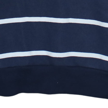 Fila Womens Navy Striped Pullover Hoodie XS Cotton Blend