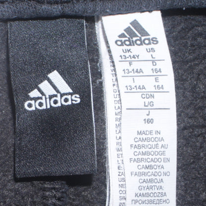 Adidas Boys Black Jogger Trousers 13-14 Years Elastic Waist Sportswear