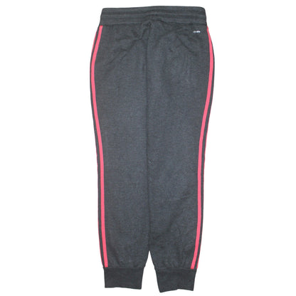Adidas Women Charcoal Jogger Sweatpants S Climalite Drawstring Tracksuit Bottoms