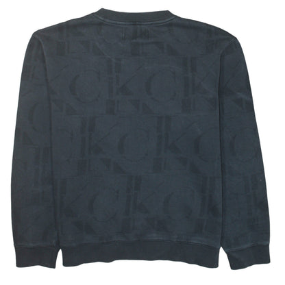 Calvin Klein Jeans Men's Black Logo Sweatshirt M Regular Fit
