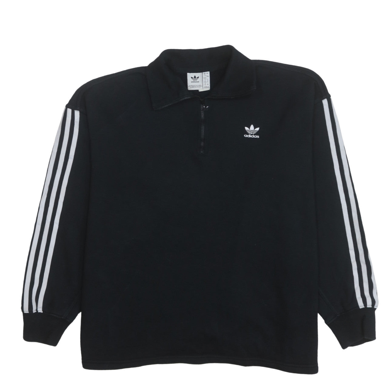 Adidas Womens Black 1/2 Zip Pullover Sweatshirt Size 16