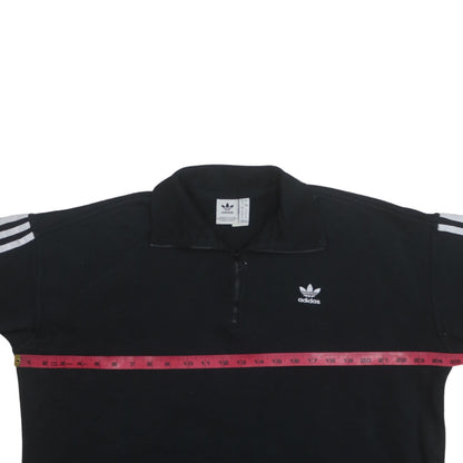 Adidas Womens Black 1/2 Zip Pullover Sweatshirt Size 16