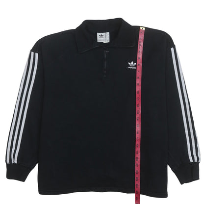 Adidas Womens Black 1/2 Zip Pullover Sweatshirt Size 16