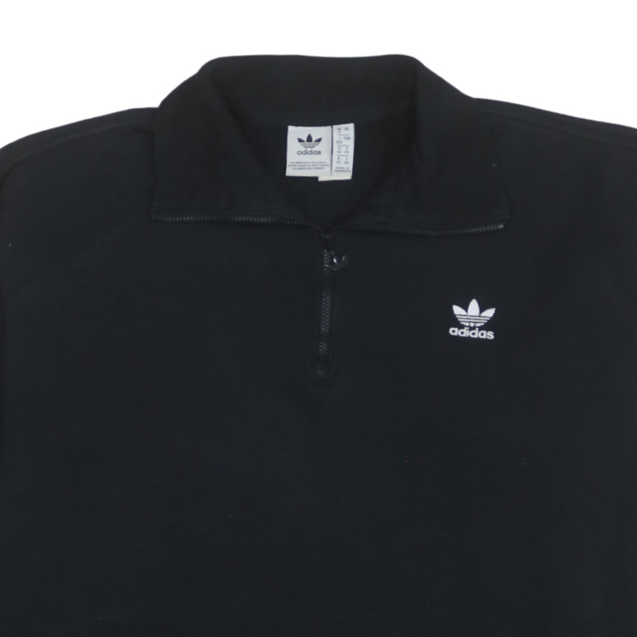 Adidas Womens Black 1/2 Zip Pullover Sweatshirt Size 16