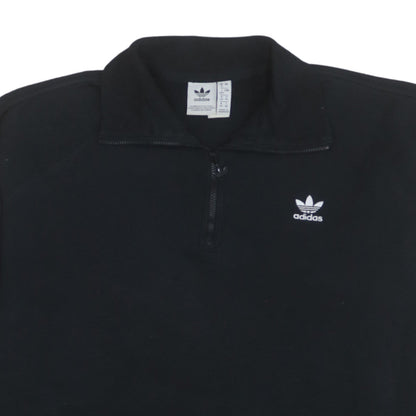Adidas Womens Black 1/2 Zip Pullover Sweatshirt Size 16